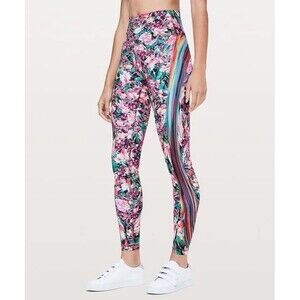 Lululemon Wunder Under Hi-Rise Tights Spectrum Nulux Floral Rainbow Size 10 Rare
